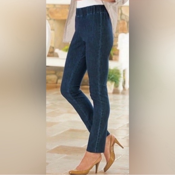 Soft Surroundings Metro Full Length Denim Leggings Size Small - Picture 1 of 7